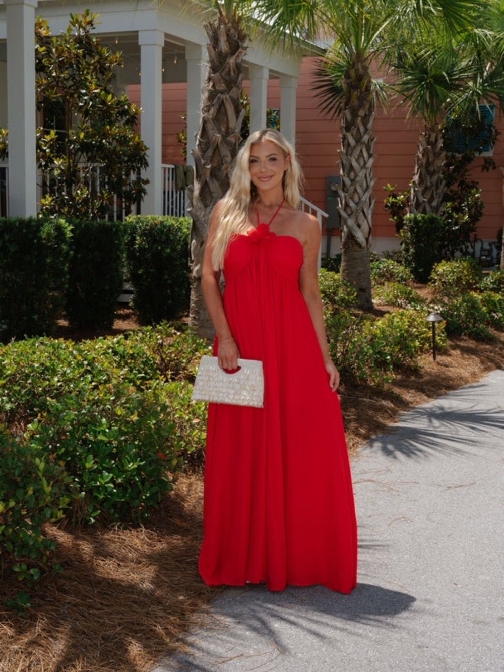 These Three Boutique Hudson Floral Detail Maxi Dress Red Sold Out On Site Medium